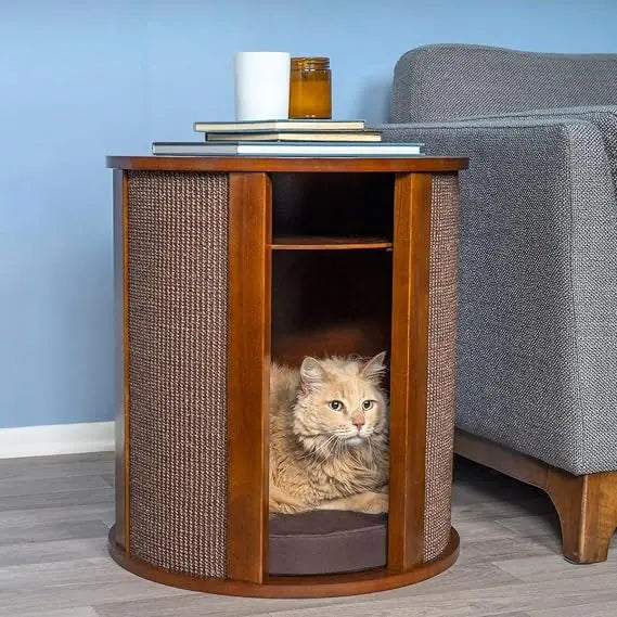 Purrrrfect End Table Cat Bed Cave Multi Wood Furniture