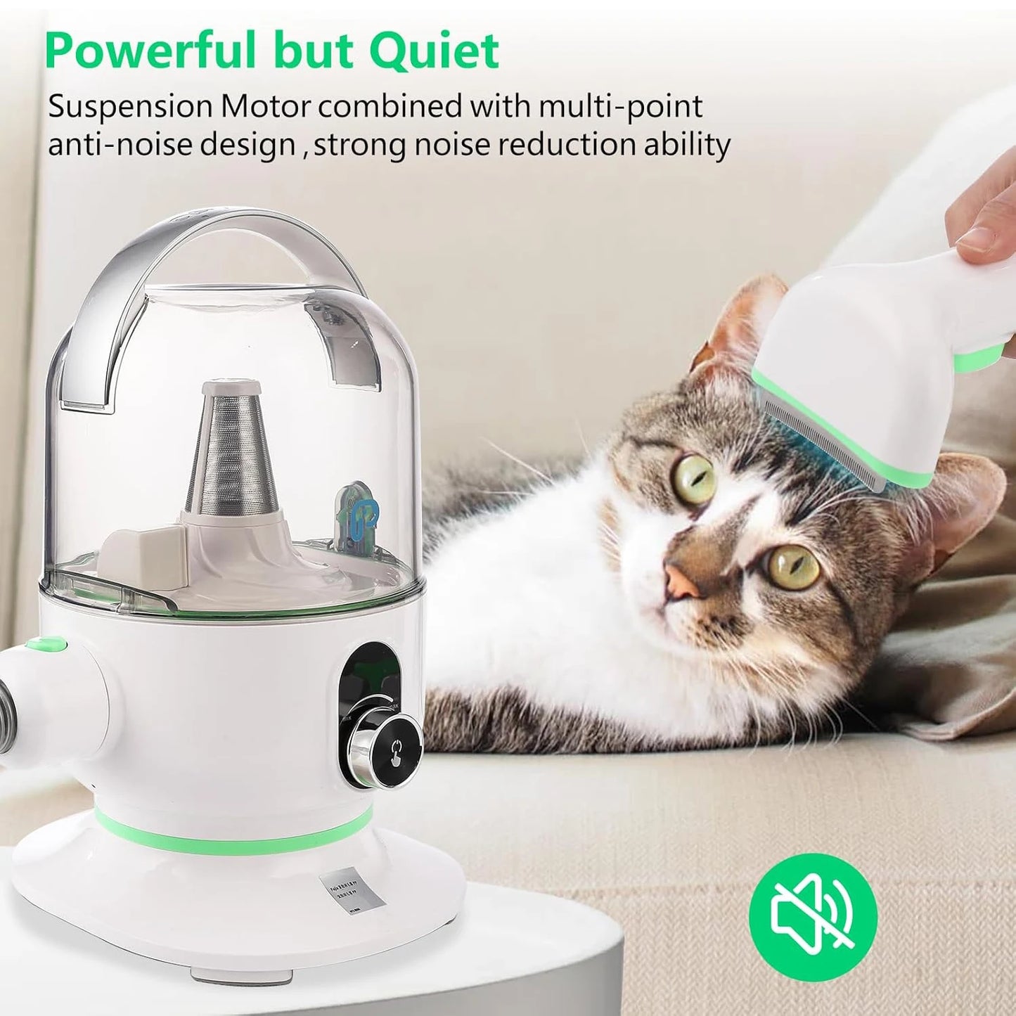 DishyKooker Pet Grooming Kit With Quiet Vacuum And Tools