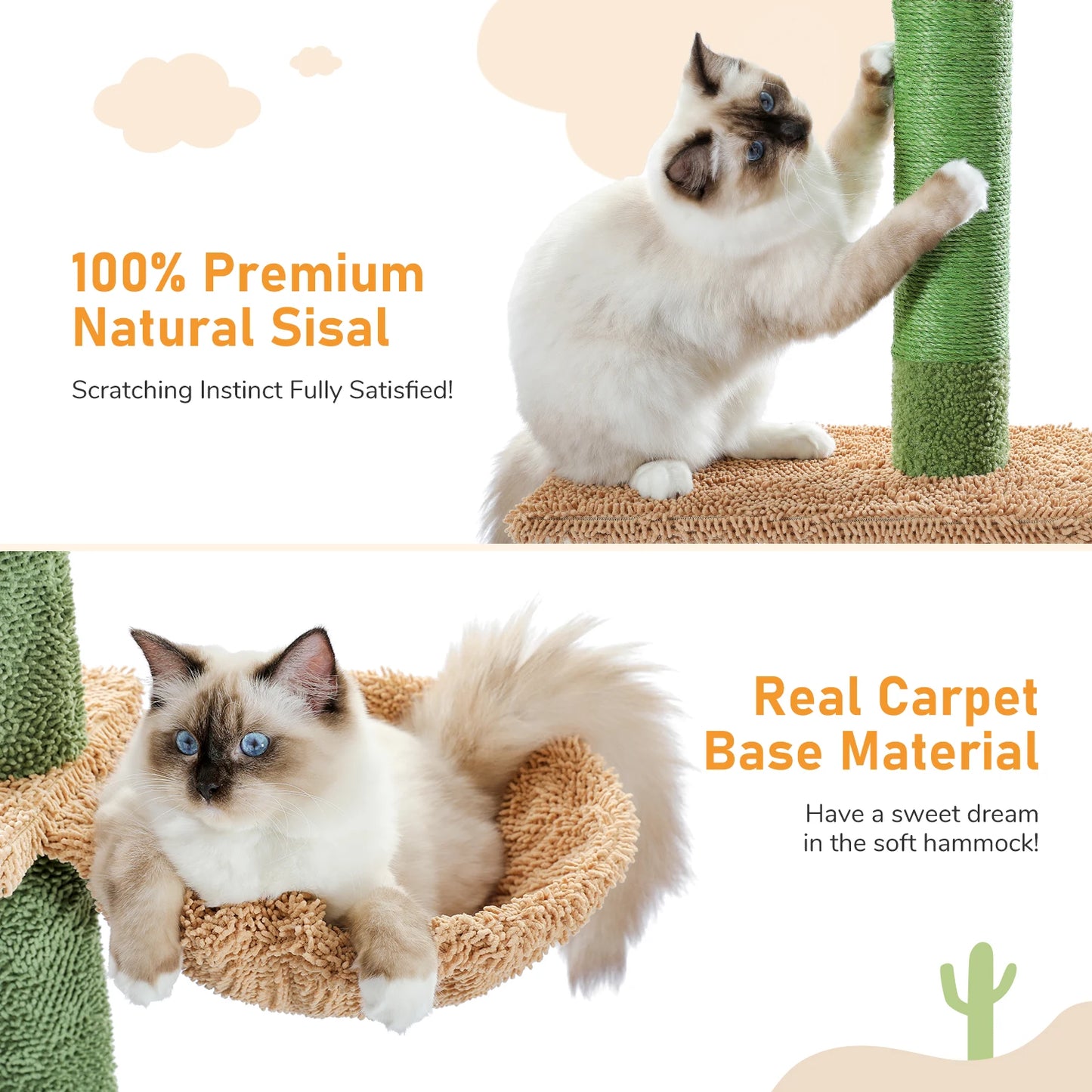 PAWZ Road Cat Tree 5 Tier Floor to Ceiling Cactus Tower