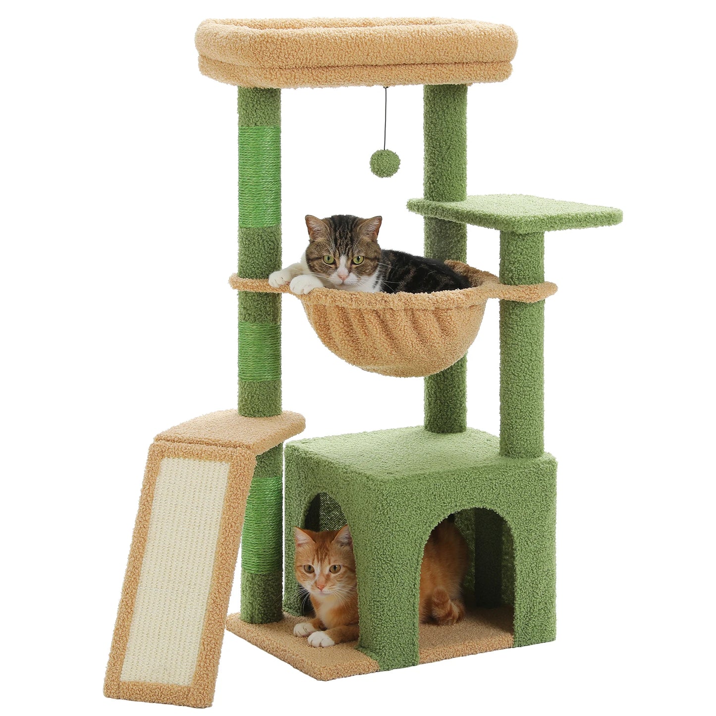 PEQULTICN Three Tier Cat Tree With Natural Sisal Scratching Post