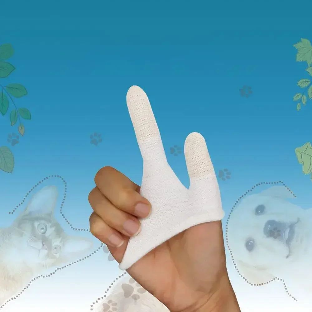 Hign-concerned Two Finger Pet Tooth Brush For Dogs Cats