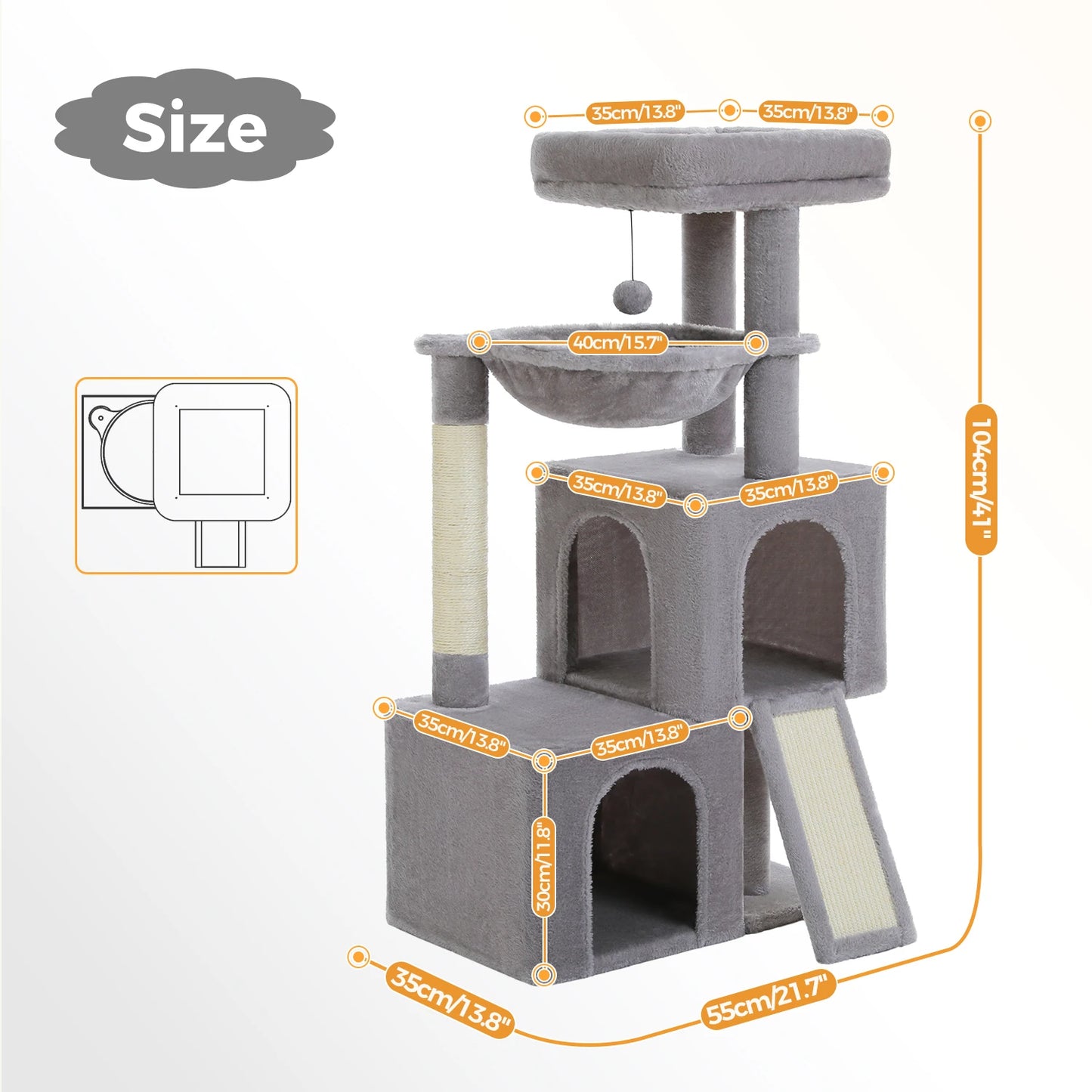 PAWZ Road Large Cat Tree Indoor Multi Level Tower Condos