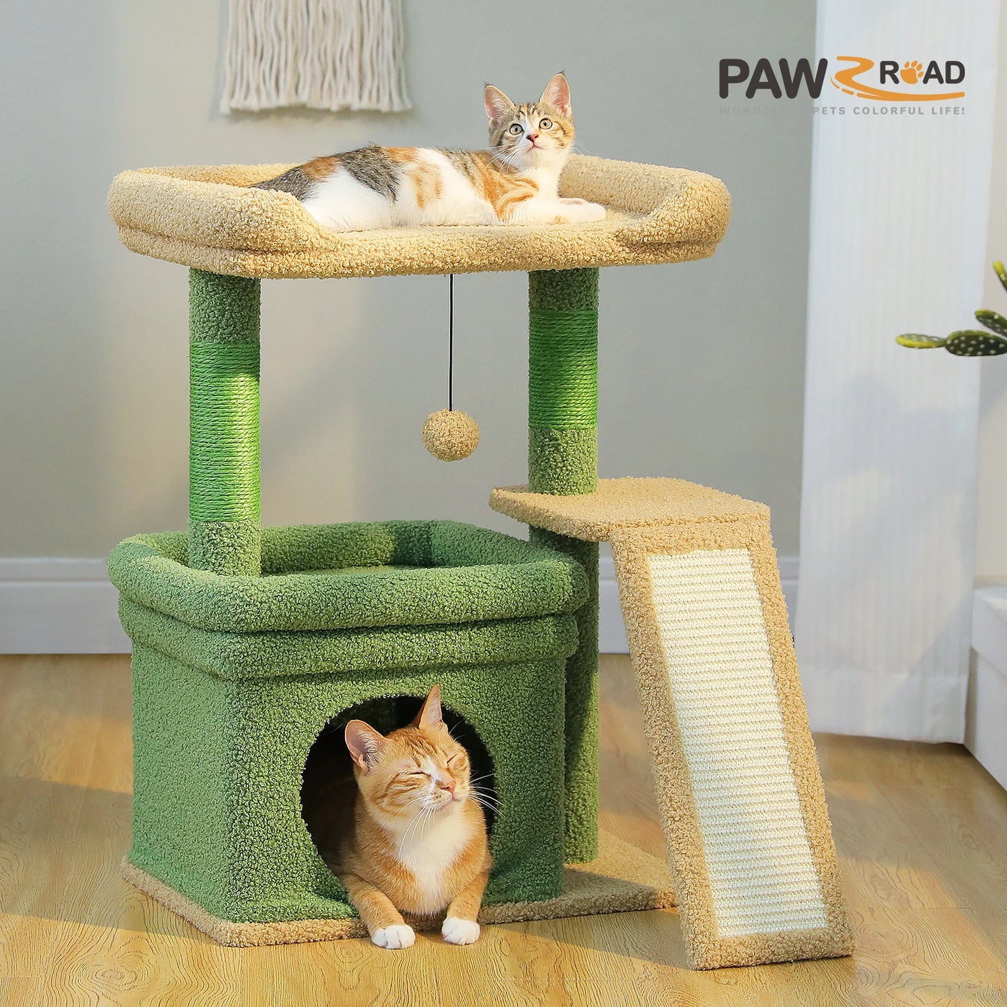 PAWZ Road Small Cat Tree Indoor Tower With Scratching Posts