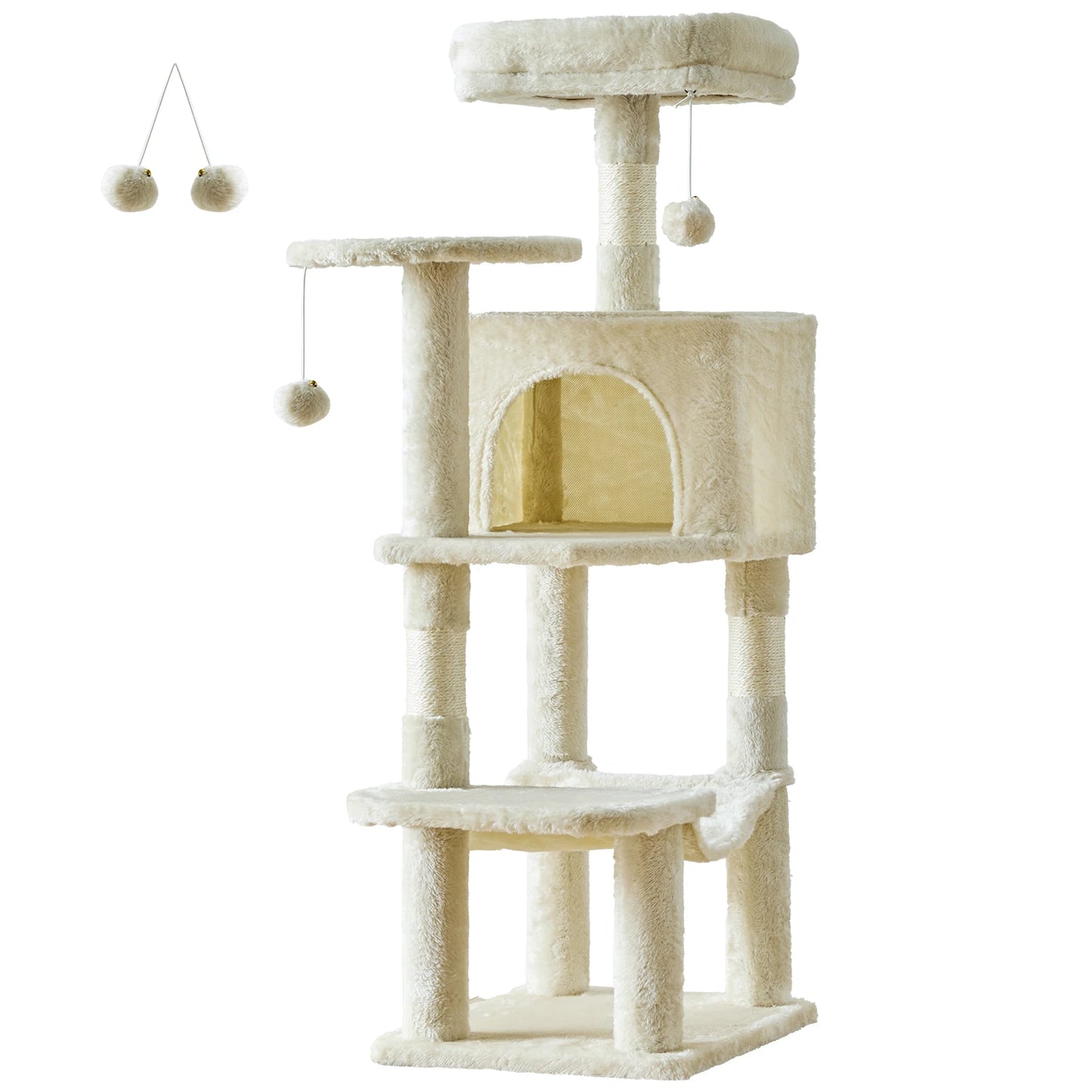 JHKCN Multi Cat Tree Tower Natural Sisal Scratching Posts Indoor