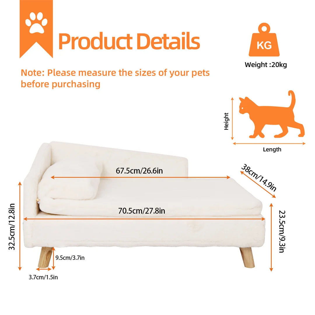 Guangdong L Shape Dog Sofa Bed Cat Couch Rubber Wood Legs