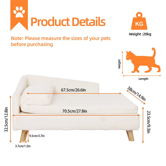 Guangdong L Shape Dog Sofa Bed Cat Couch Rubber Wood Legs