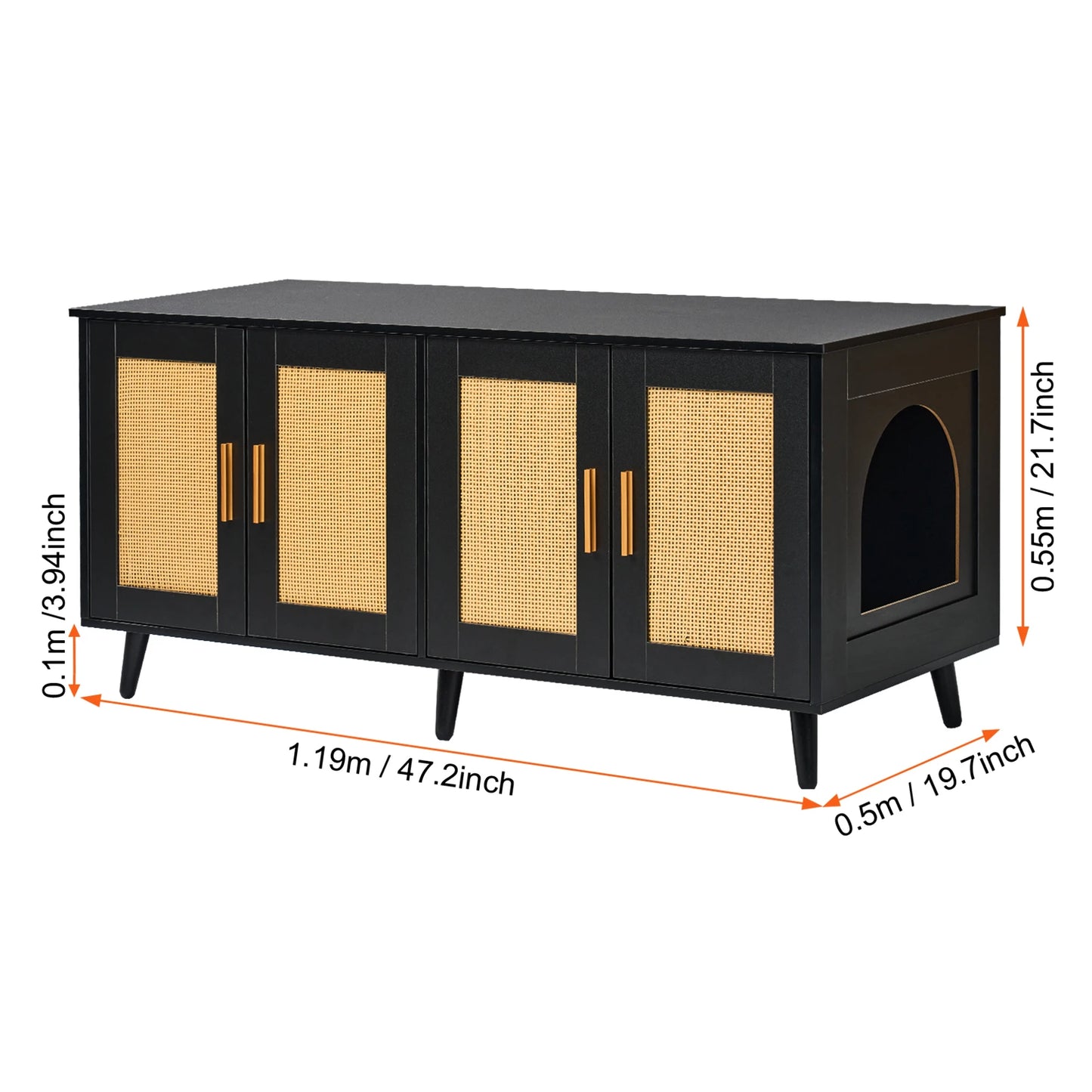 SucceBuy Cat Litter Box Enclosure For 2 Cats Cabinet