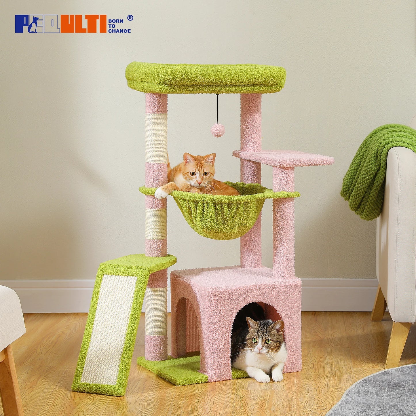 PEQULTICN Cat Tree With Sisal Scratching Post And Perch