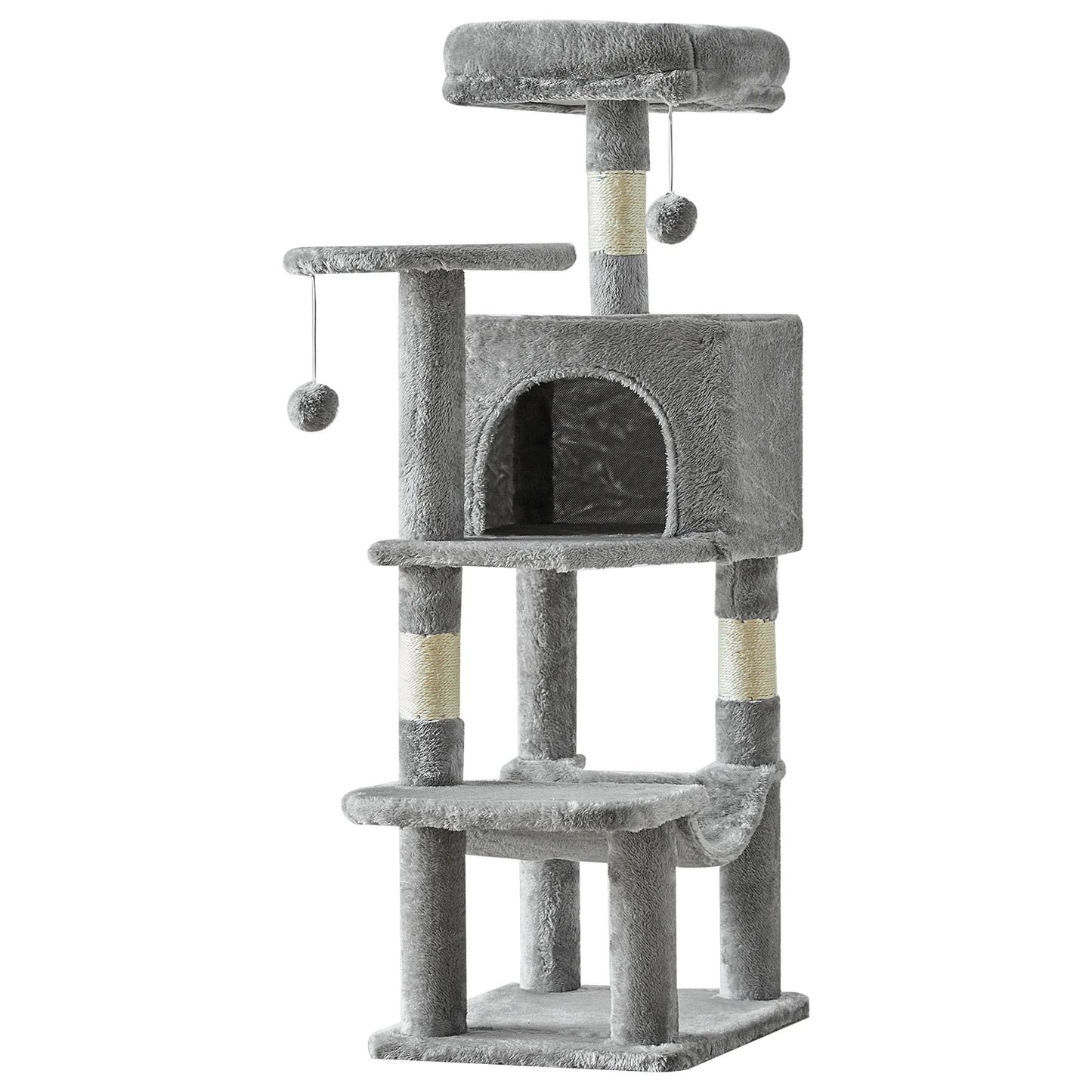 JHKCN Multi Cat Tree Tower Natural Sisal Scratching Posts Indoor
