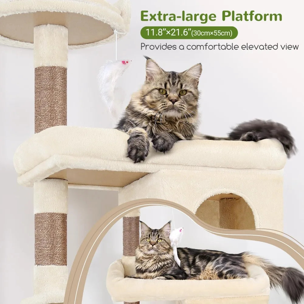 MKDK Heavy Duty Cat Tree For Large Cats Single Layer Sturdy