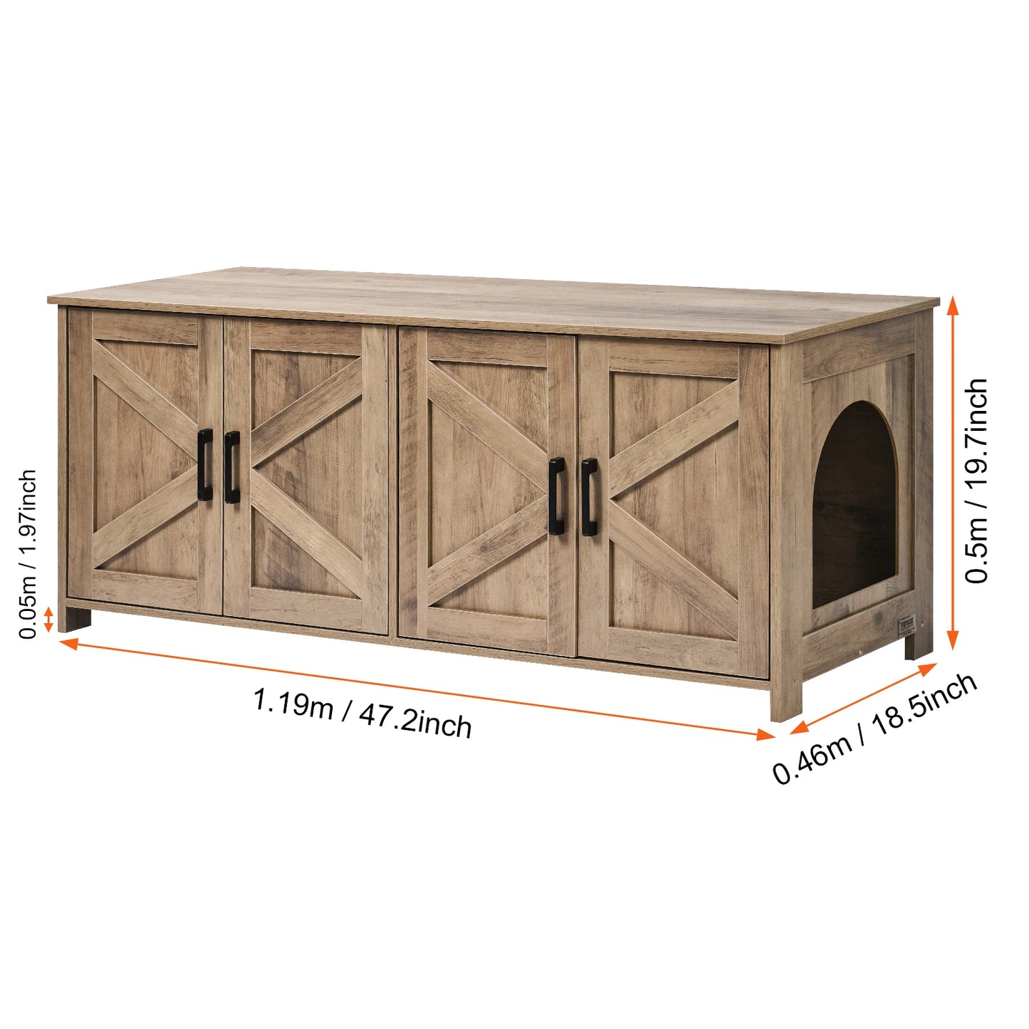 SucceBuy Cat Litter Box Enclosure For 2 Cats Cabinet